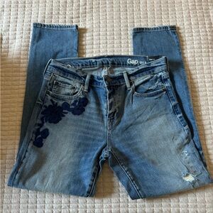 GAP Blue Skinny Jeans with Distressed Details